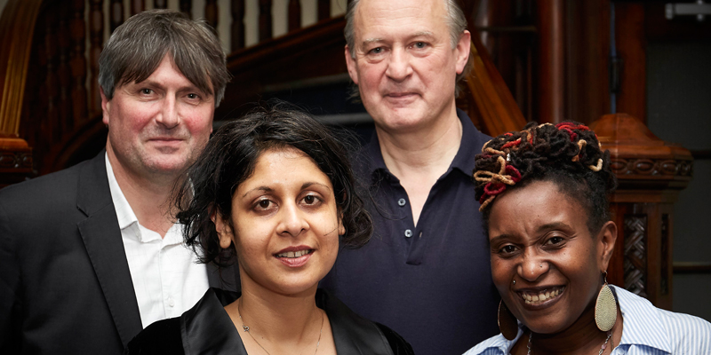 Simon Armitage, Vahni Capildeo, John Whale and Malika Booker of the University of Leeds Poetry Centre